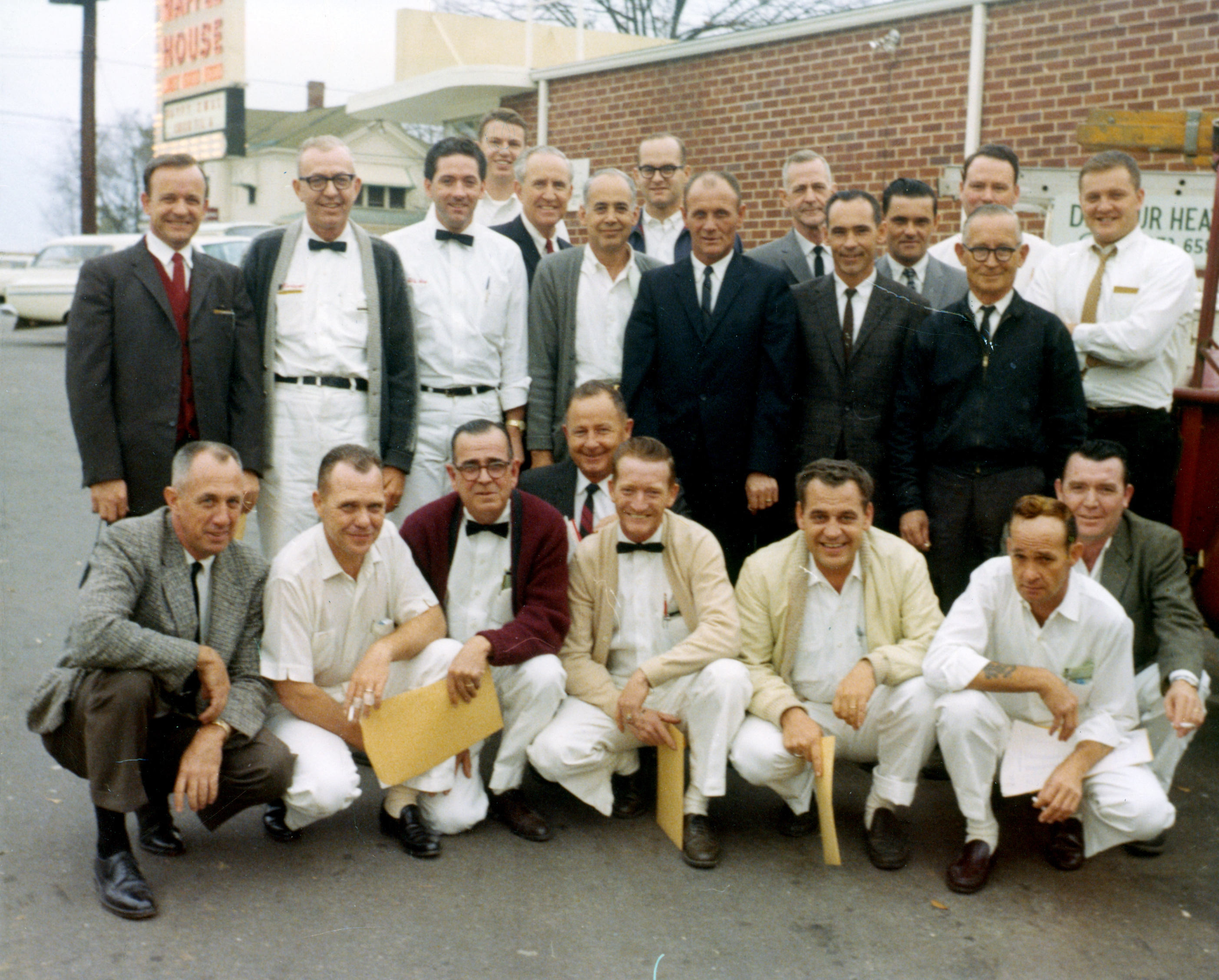 vintage photo of early Waffle House employee line-up