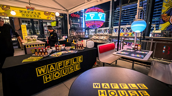 Interior of modern Waffle House restaurant